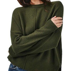 Topshop Khaki Green Zip Side Sweater